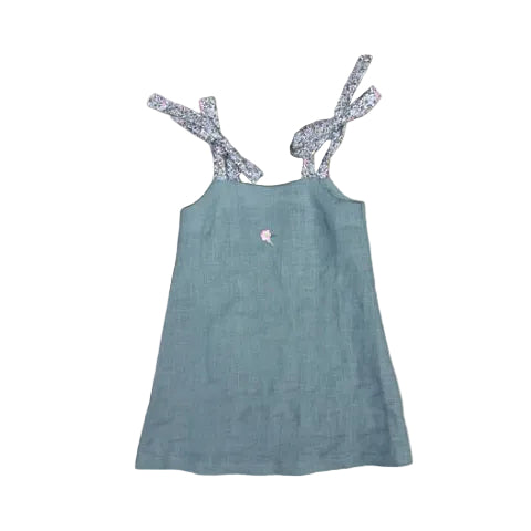 linen jumper dress Green Linen Jumper w/ Embroidery – GarageChic