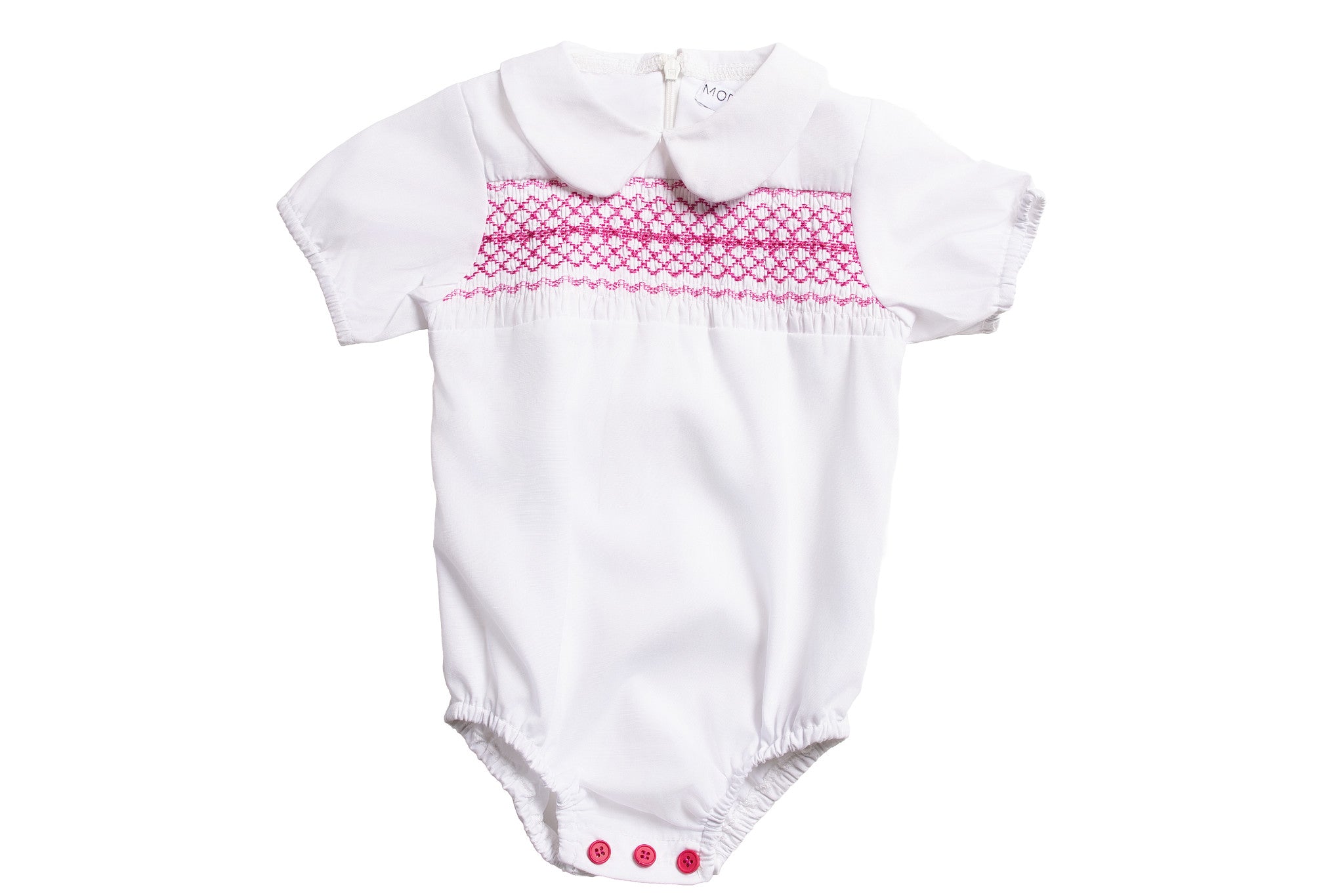 White smocked romper