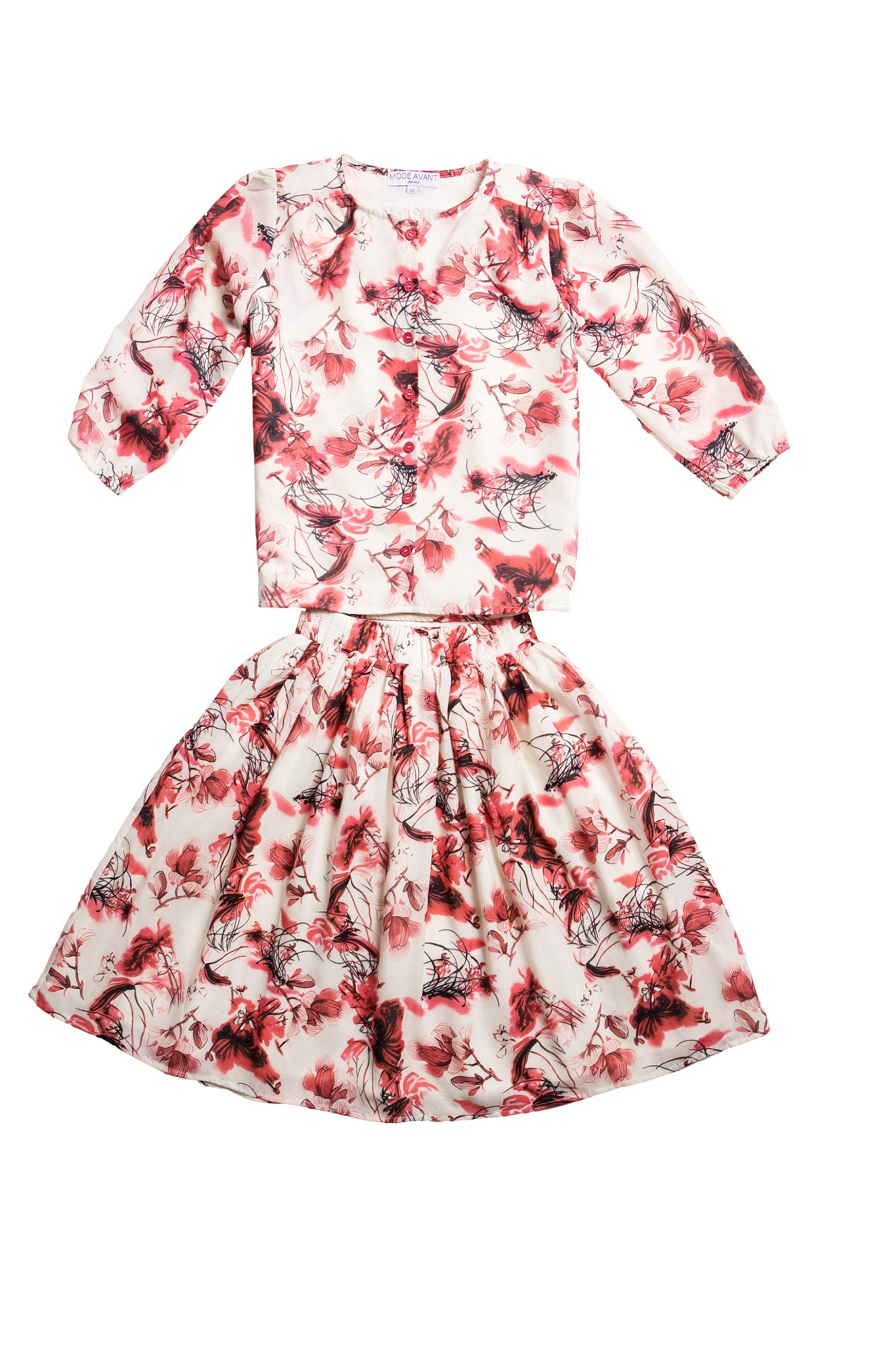 Ivory 2 pc shirt and skirt set