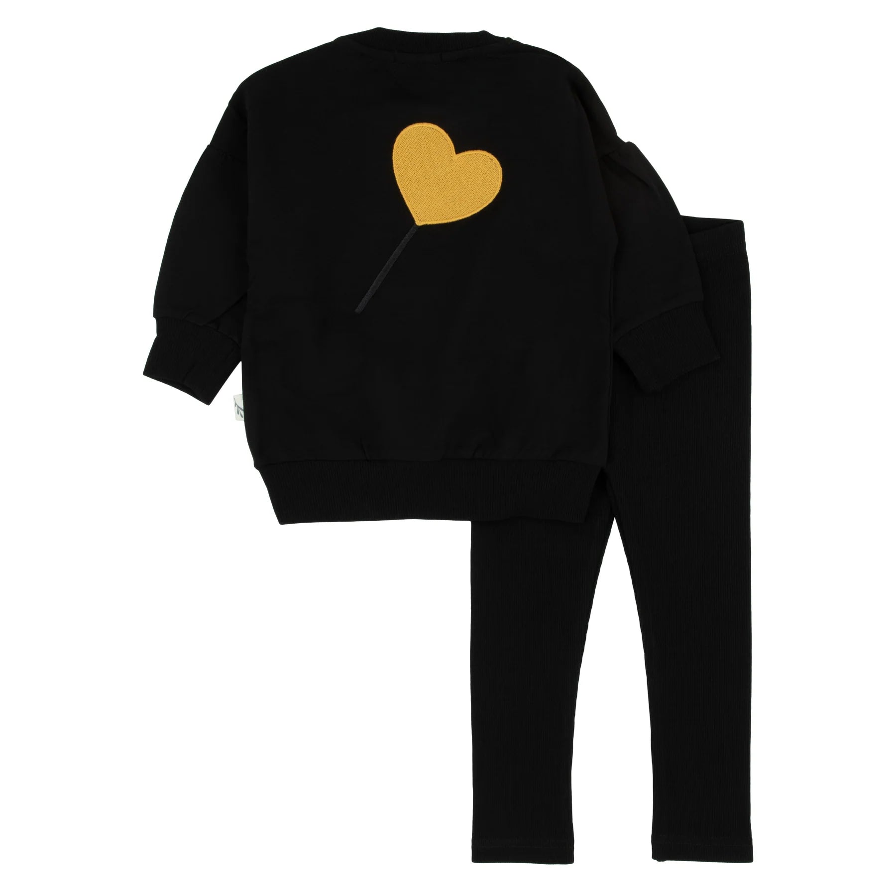 Yellow heart blk set