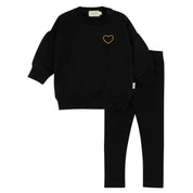 Yellow heart blk set
