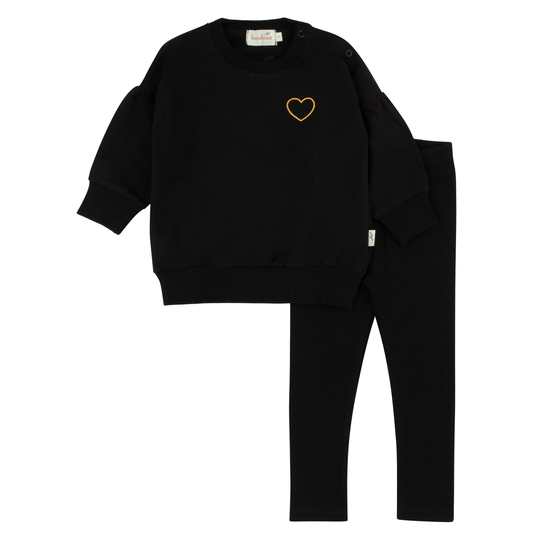 Yellow heart blk set