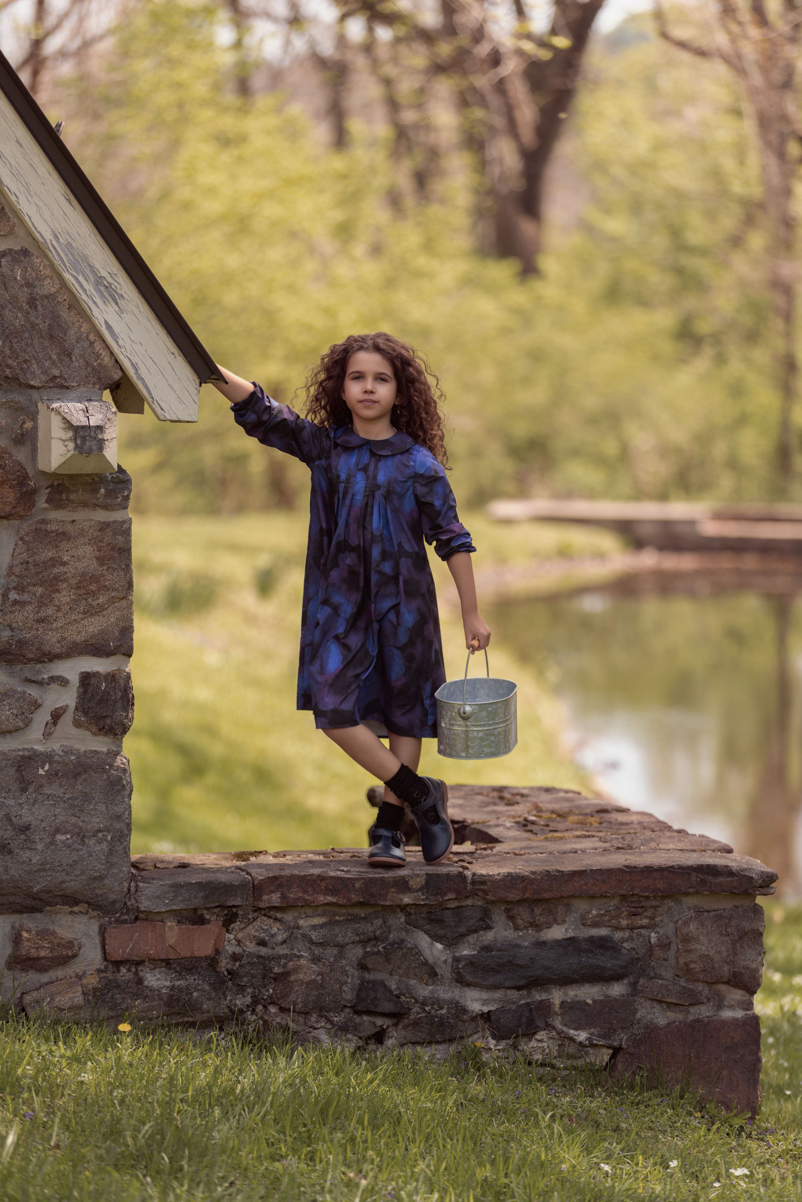 Navy Print Dress