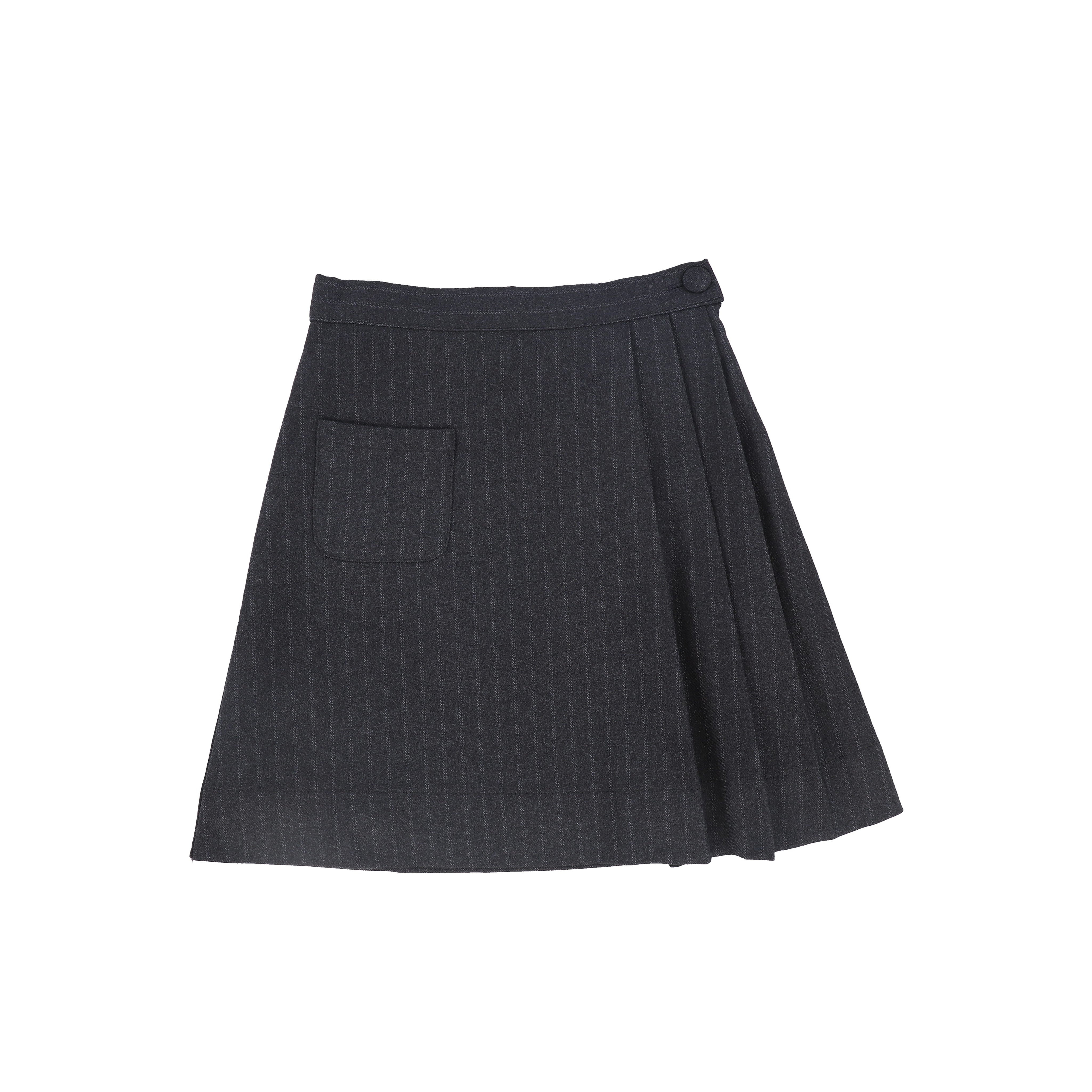 striped button skirt