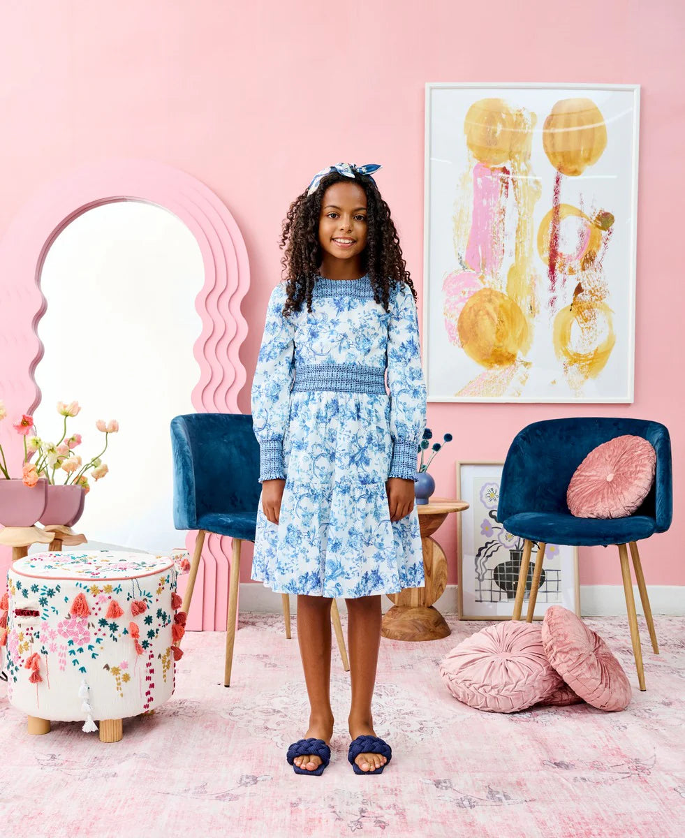 blue print dress