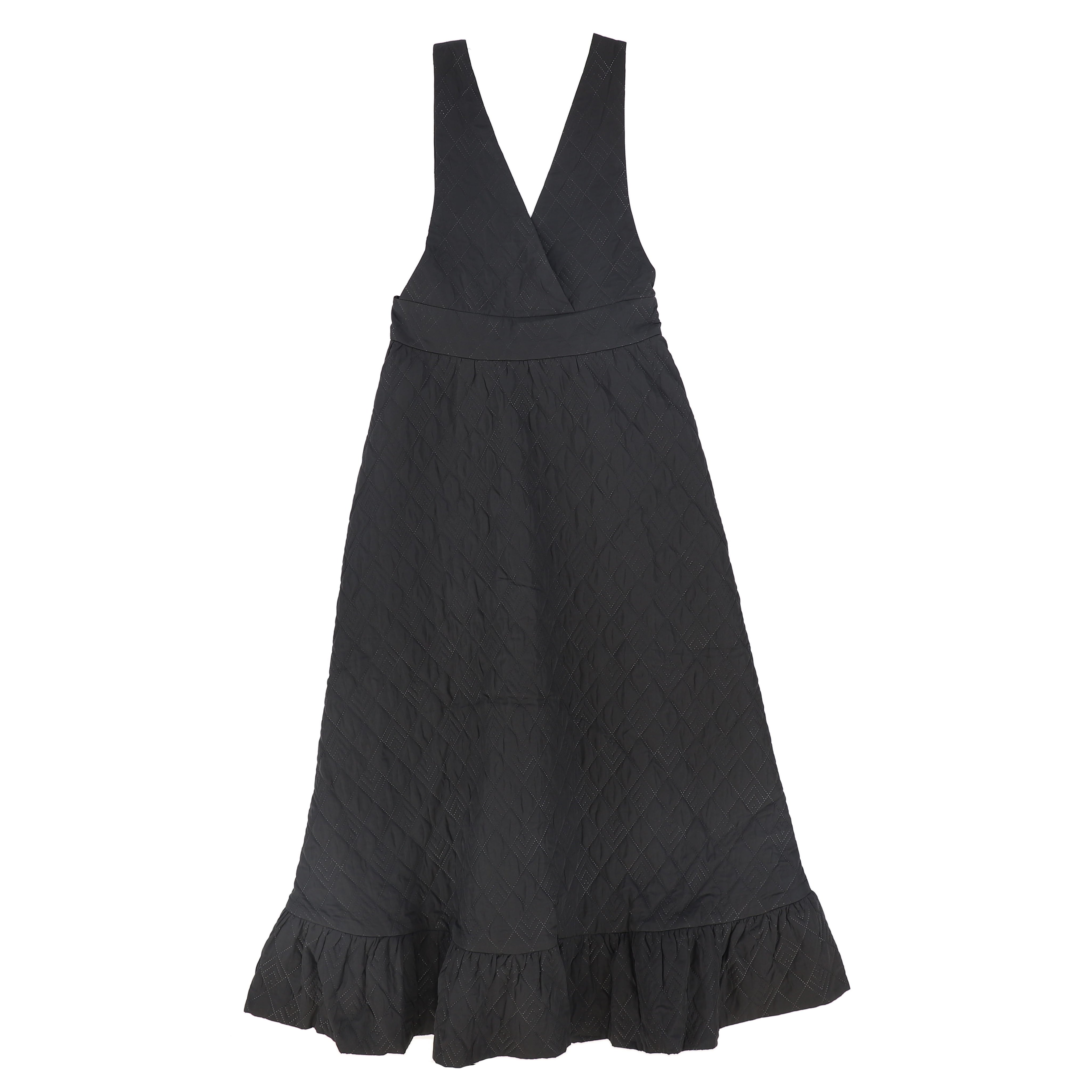 Quilted taffeta vneck jumper