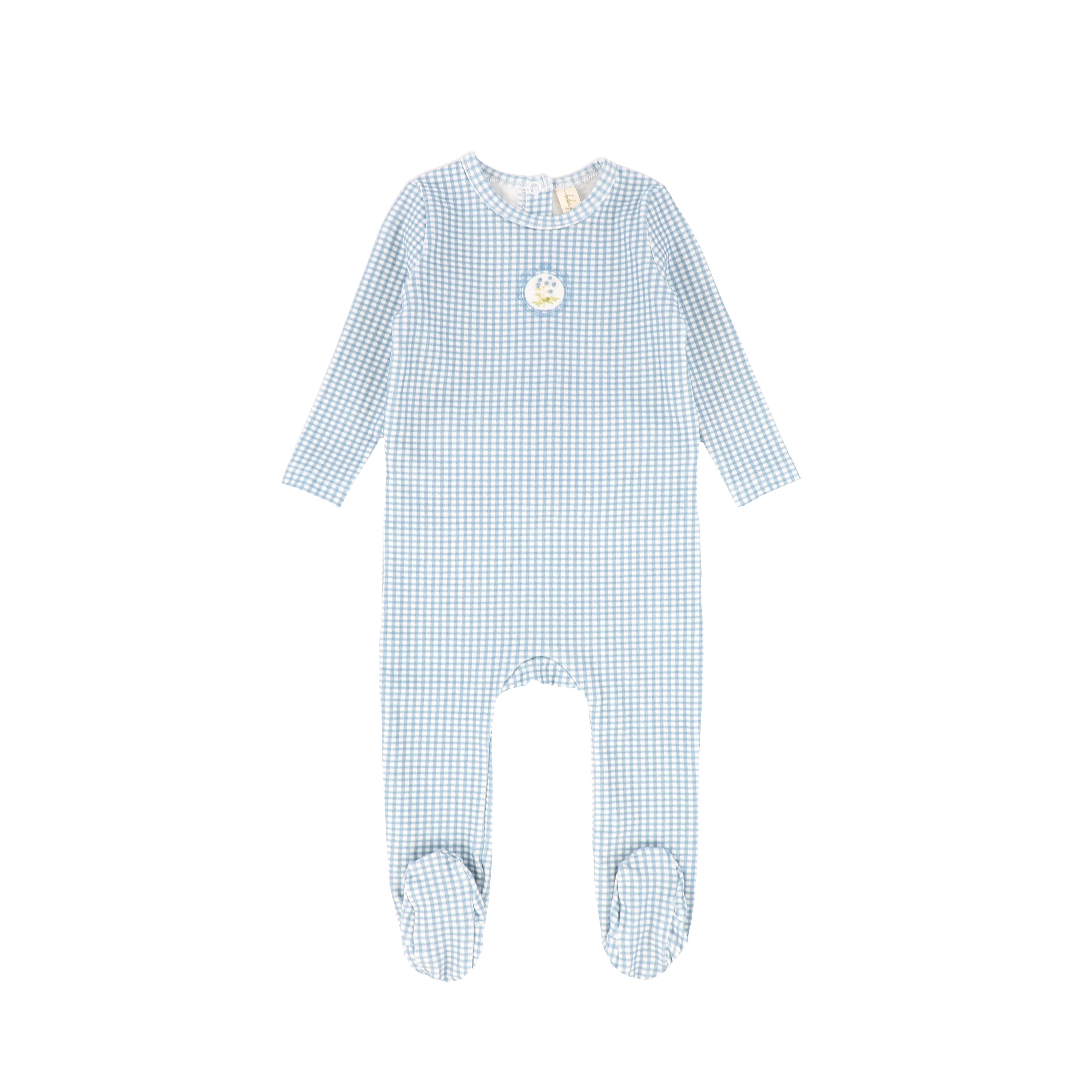 Gingham frame footie