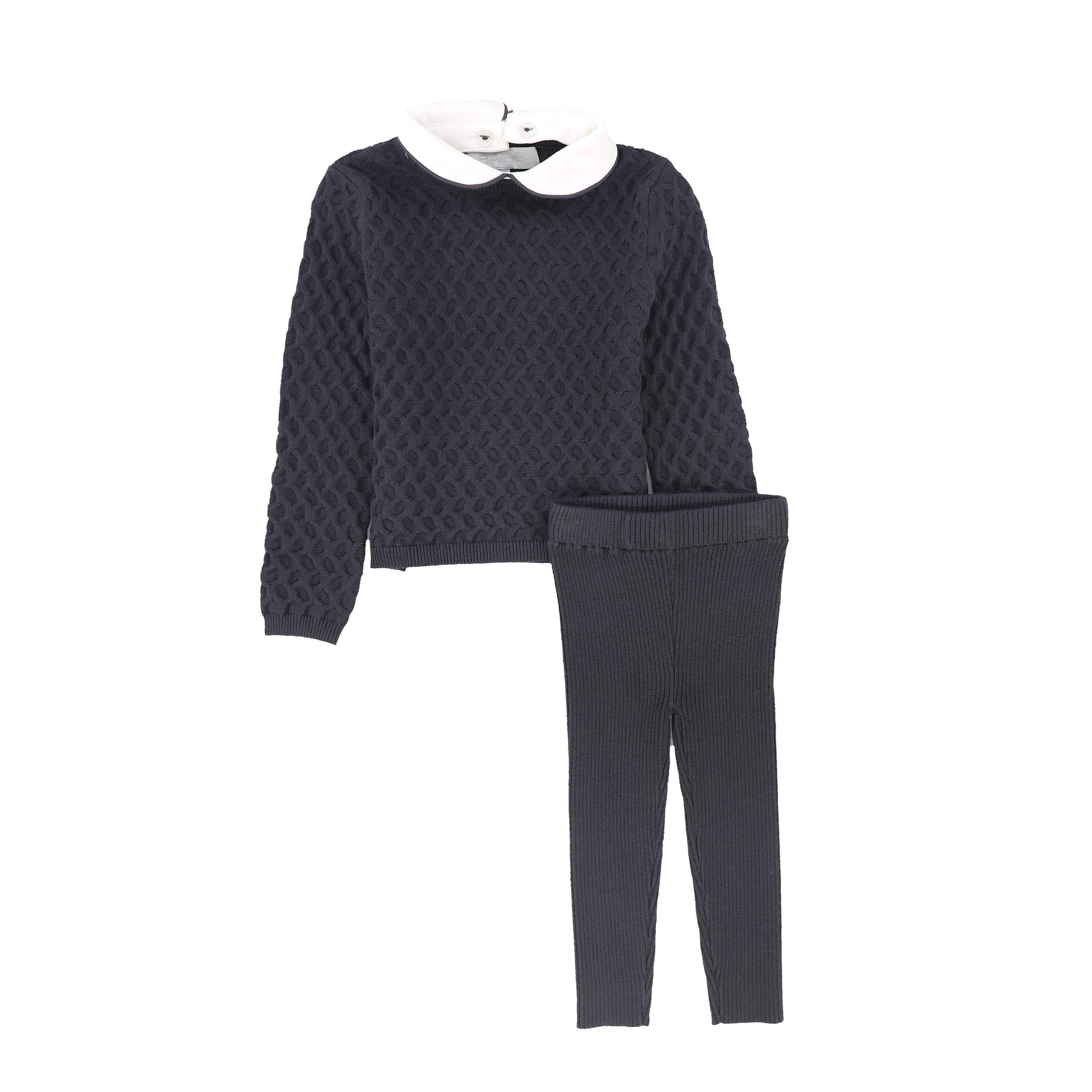 Textured crochet knit set