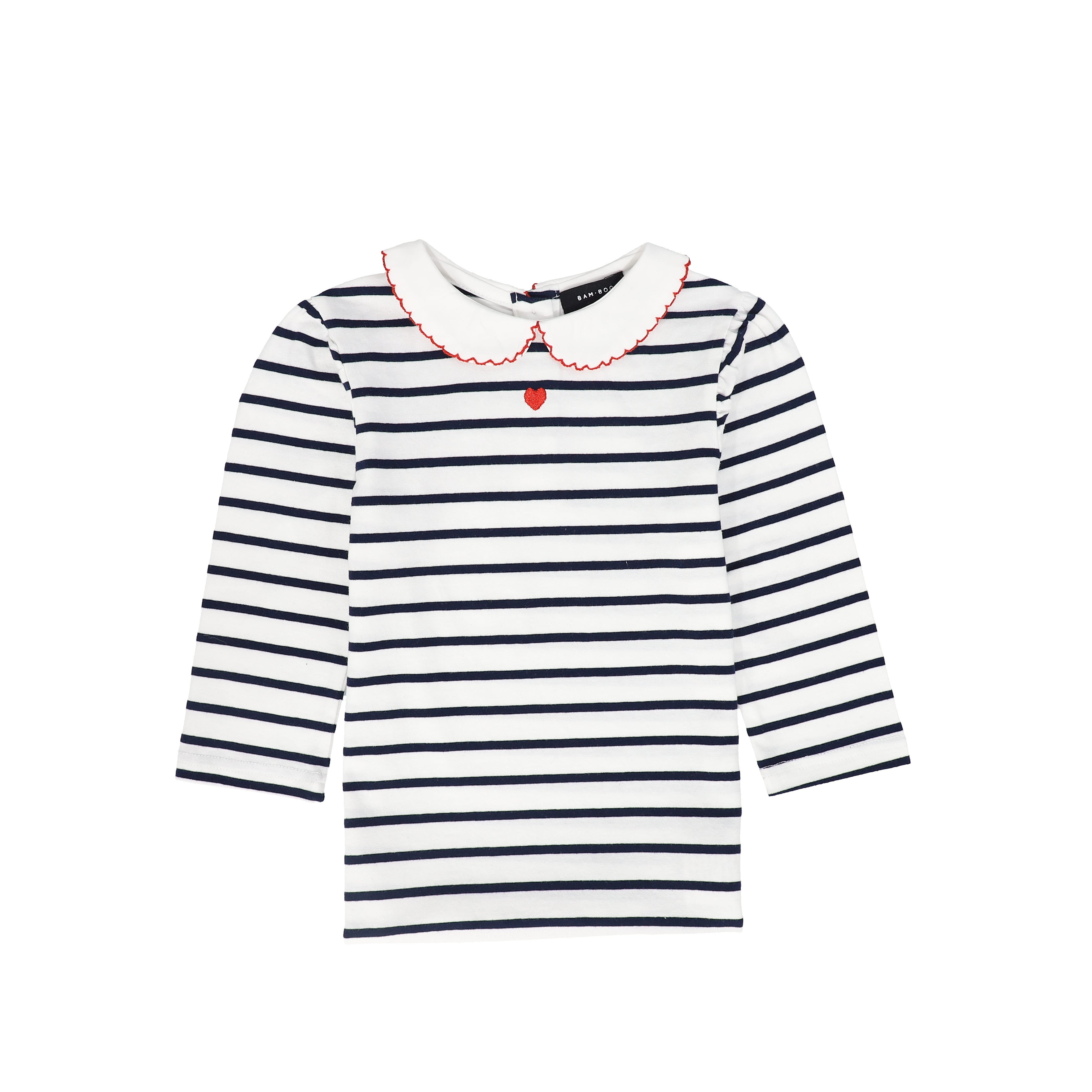Stripe tee with collar