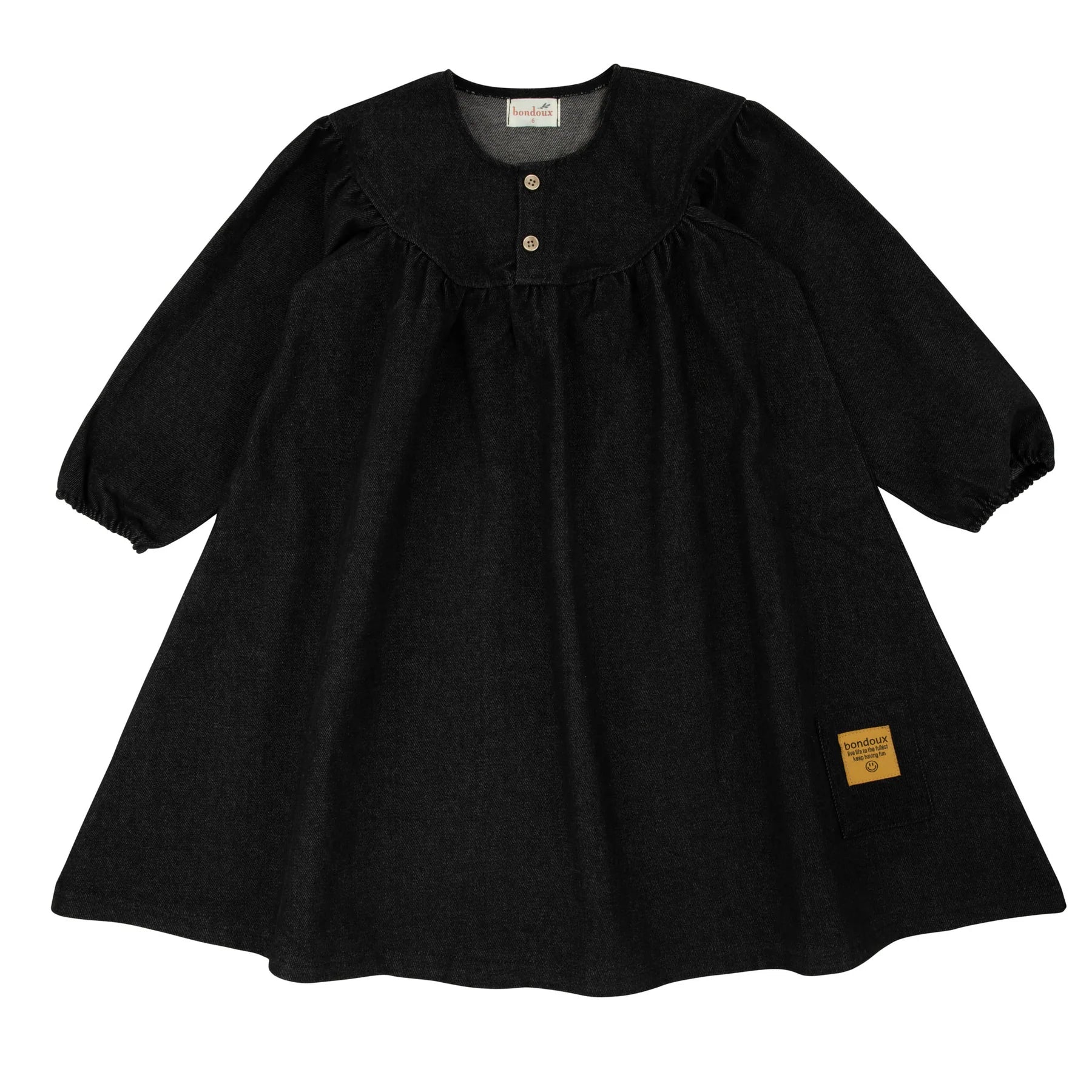 yellow blk denim dress