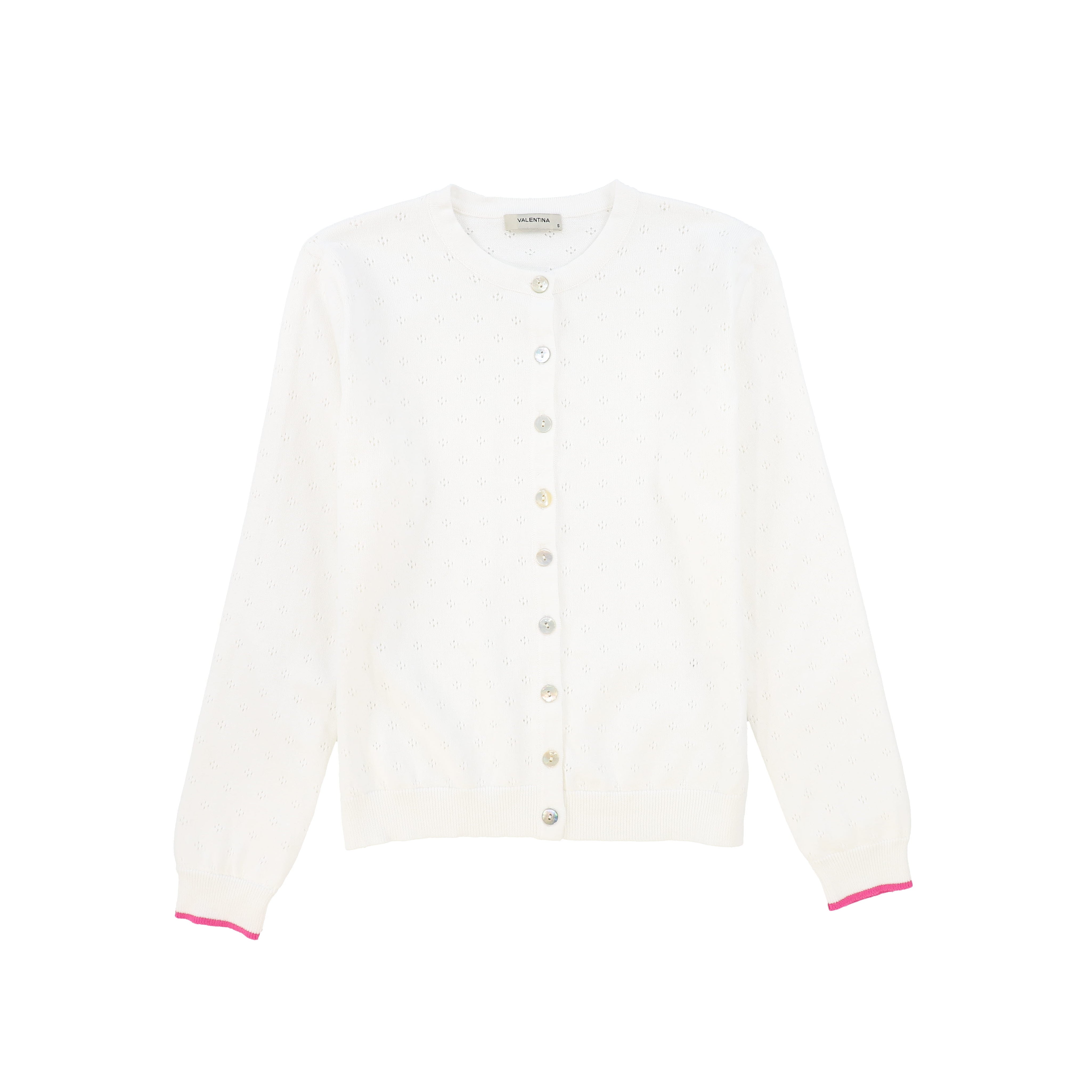 Pointelle knit cardigan