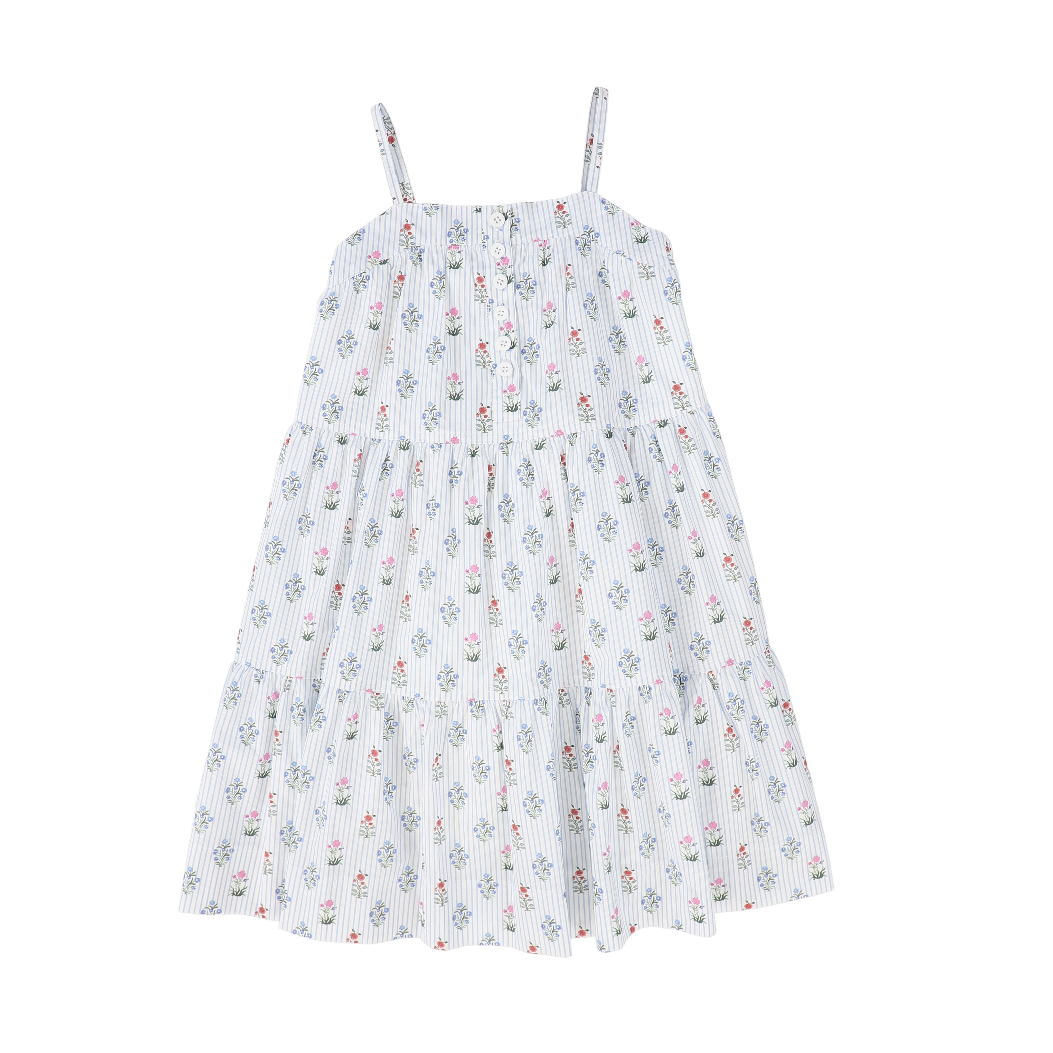 Stripe flower tiered jumper