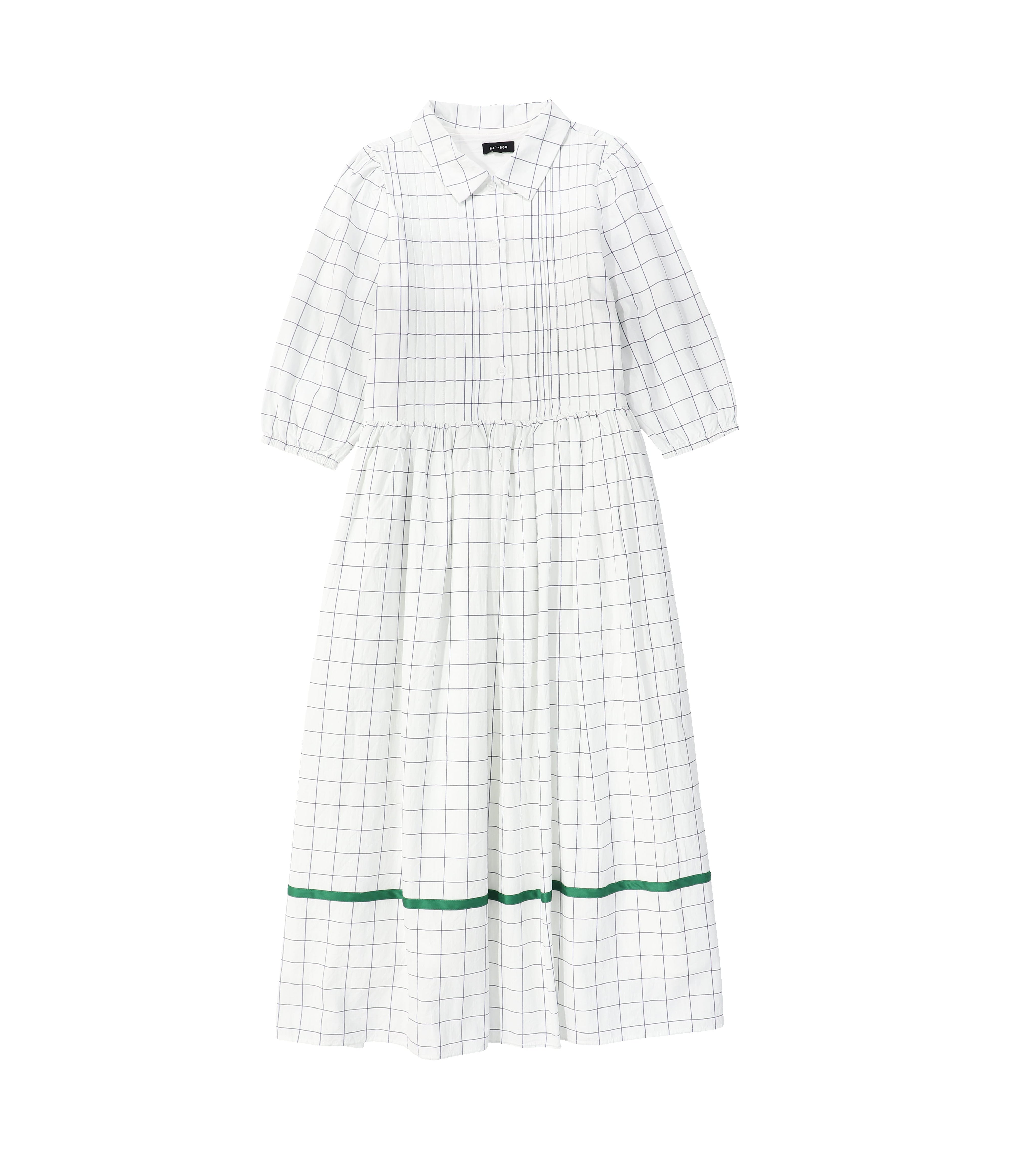 Accordion pleat collar midi dress