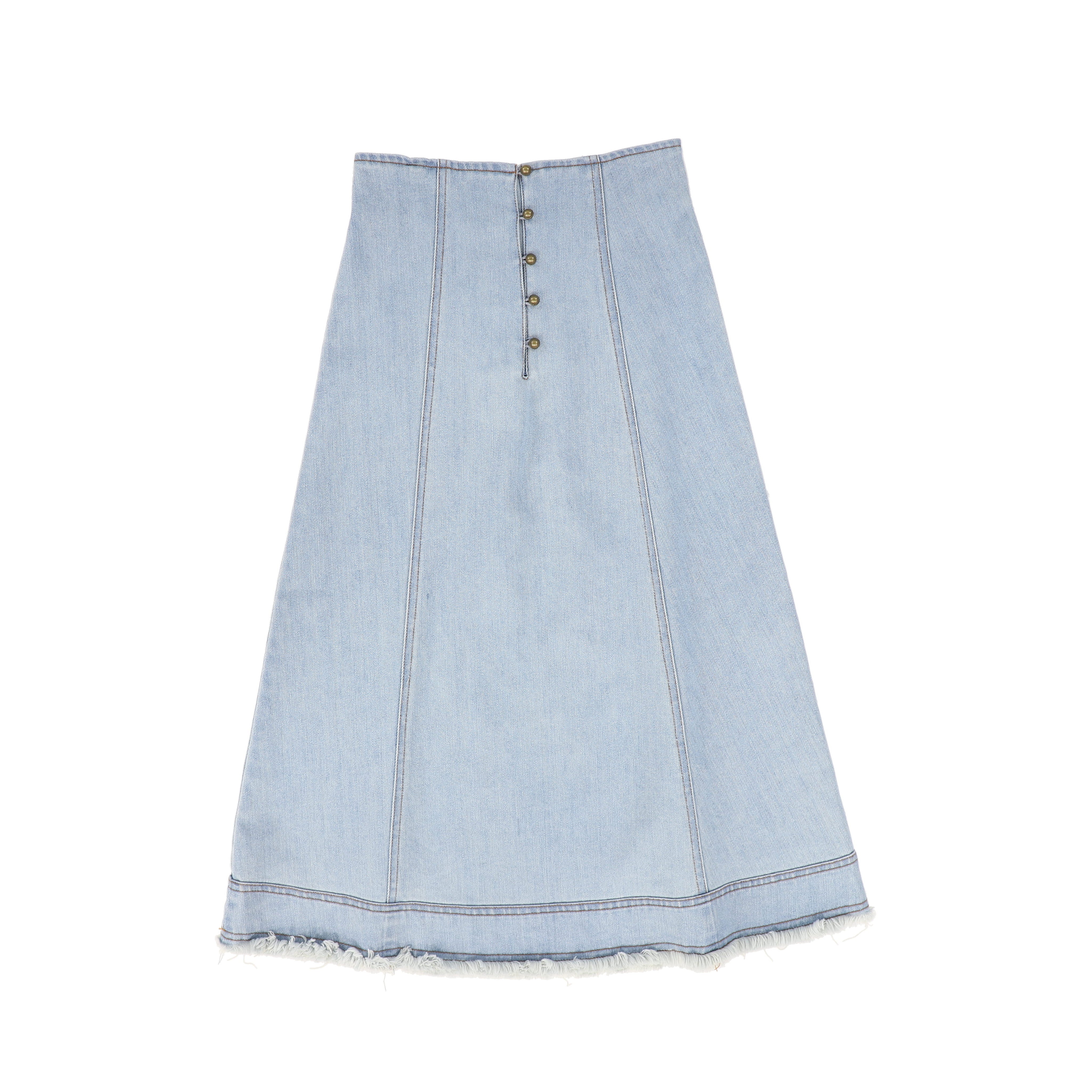 denim button seam skirt