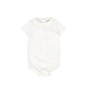Collared onesie with stripe bloomer