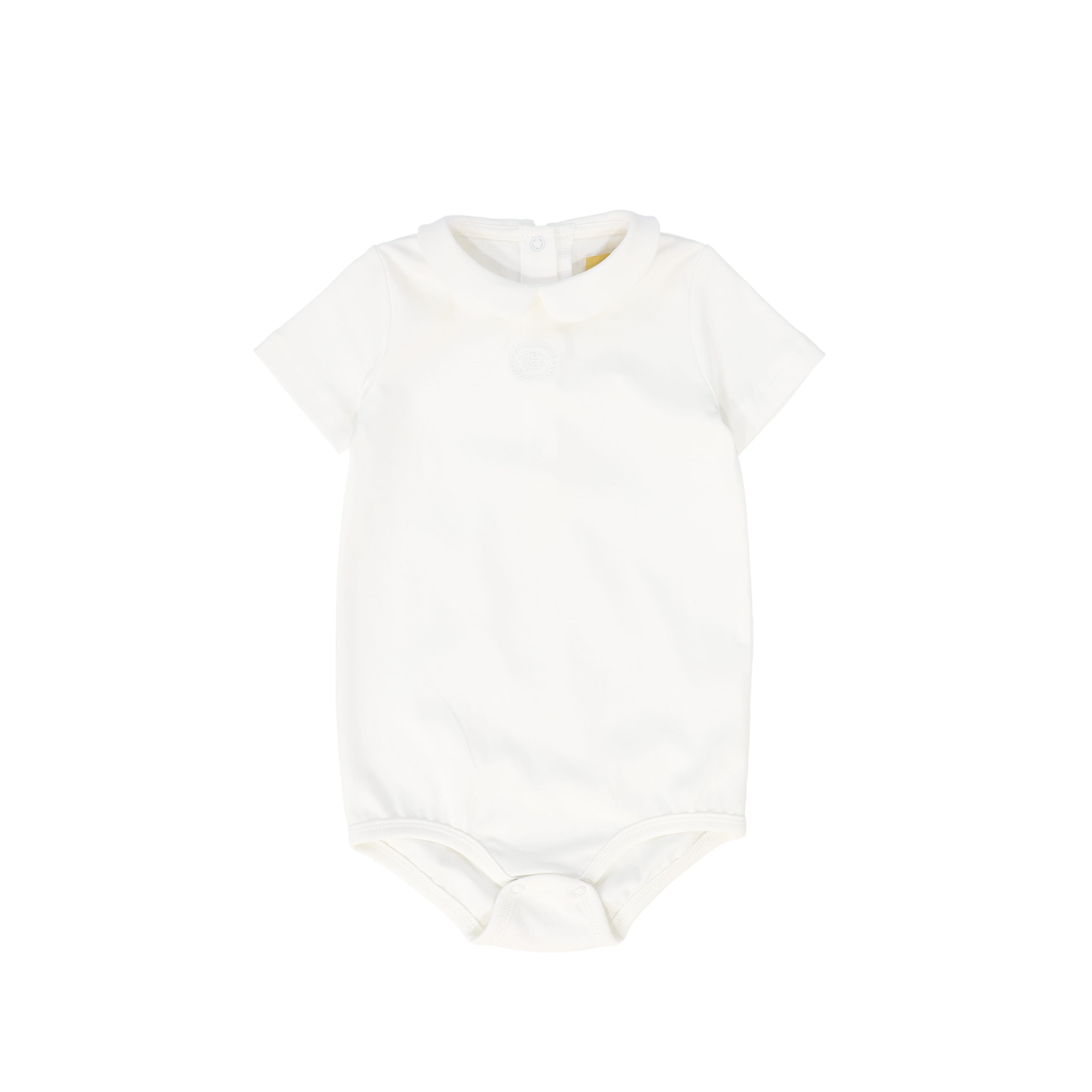 Collared onesie with stripe bloomer