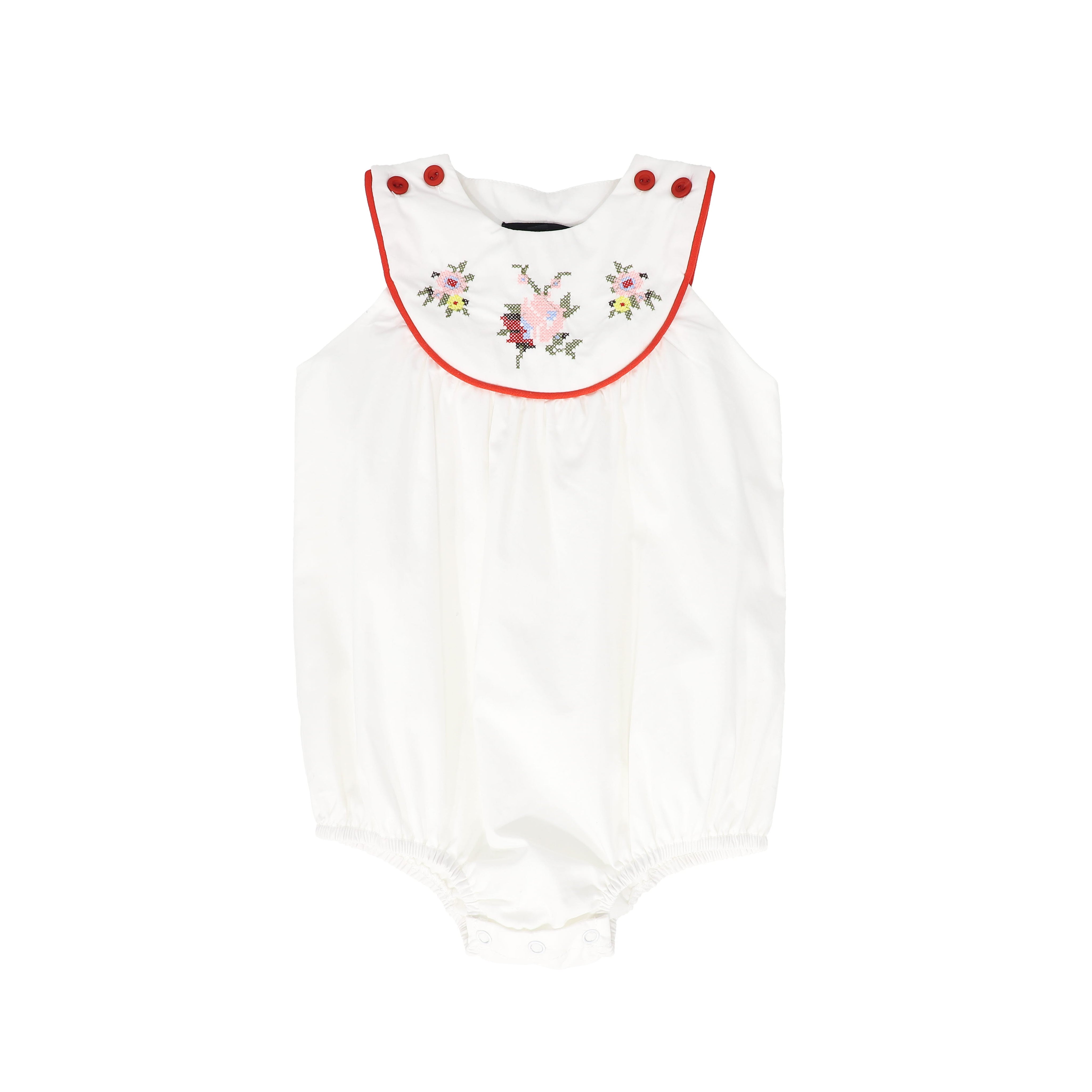 Piped trim romper