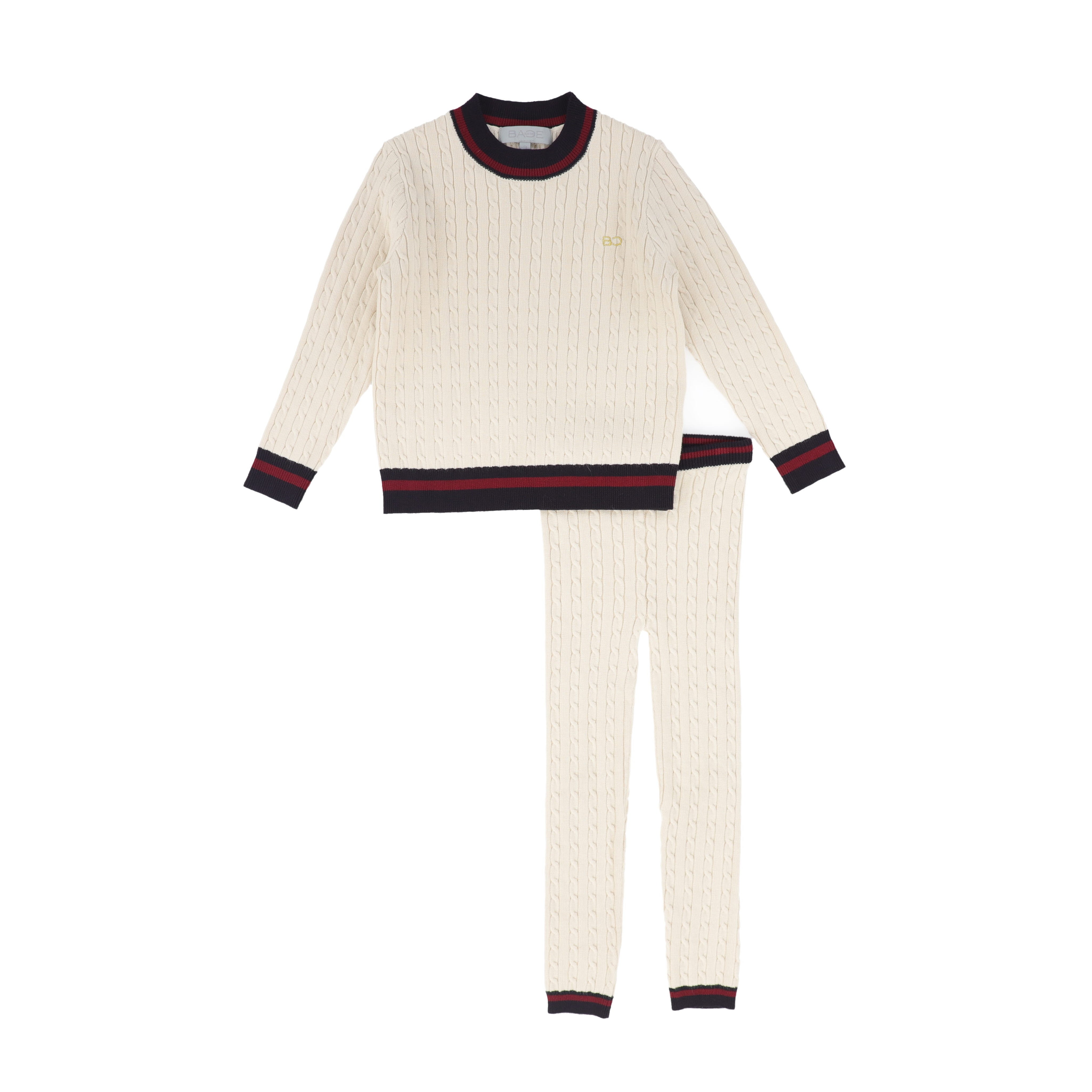 Cable Knit Stripe Trim Set