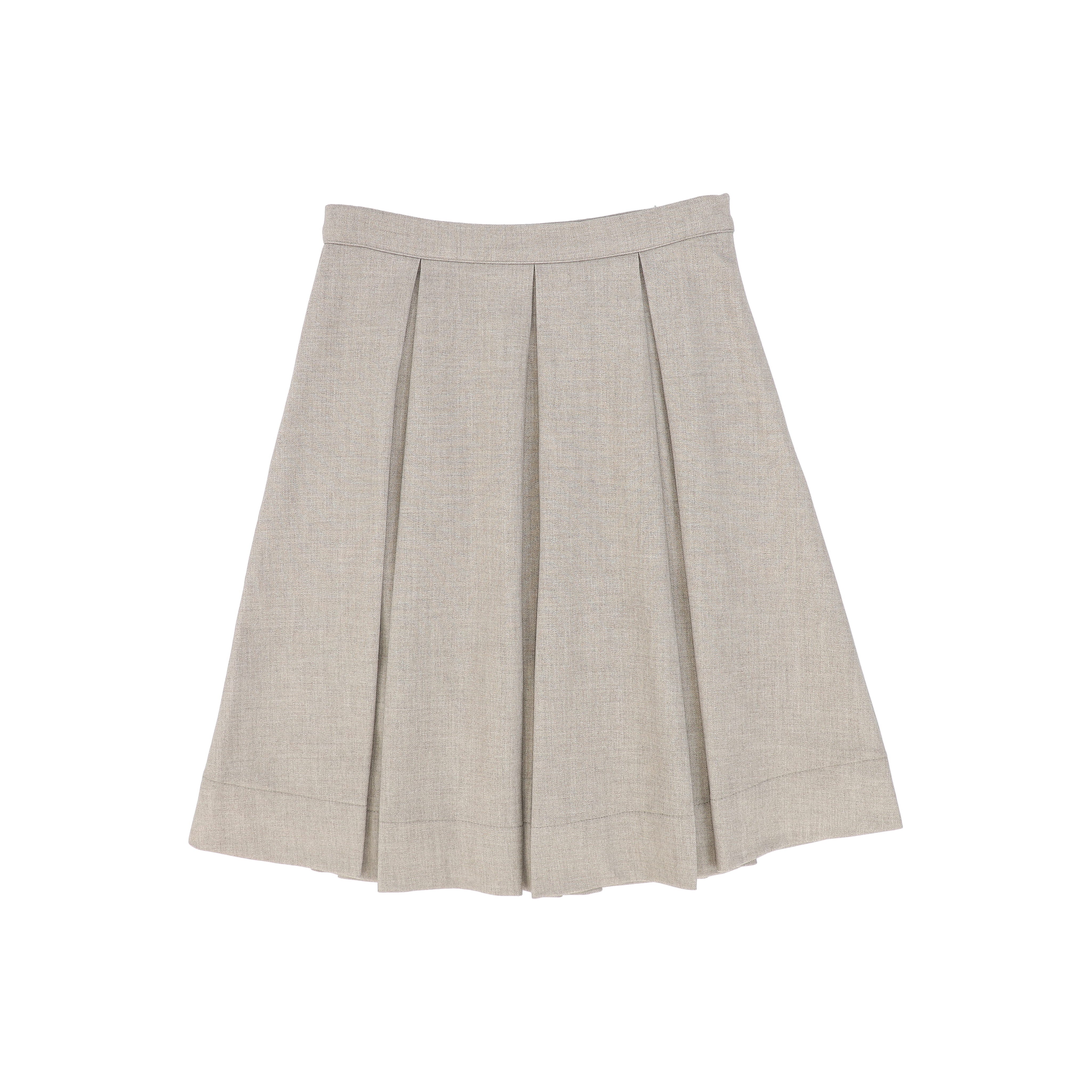 Pleat Wool Skirt