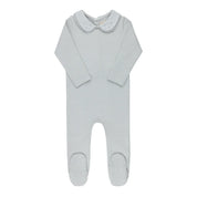 Embroidered blue collar footie