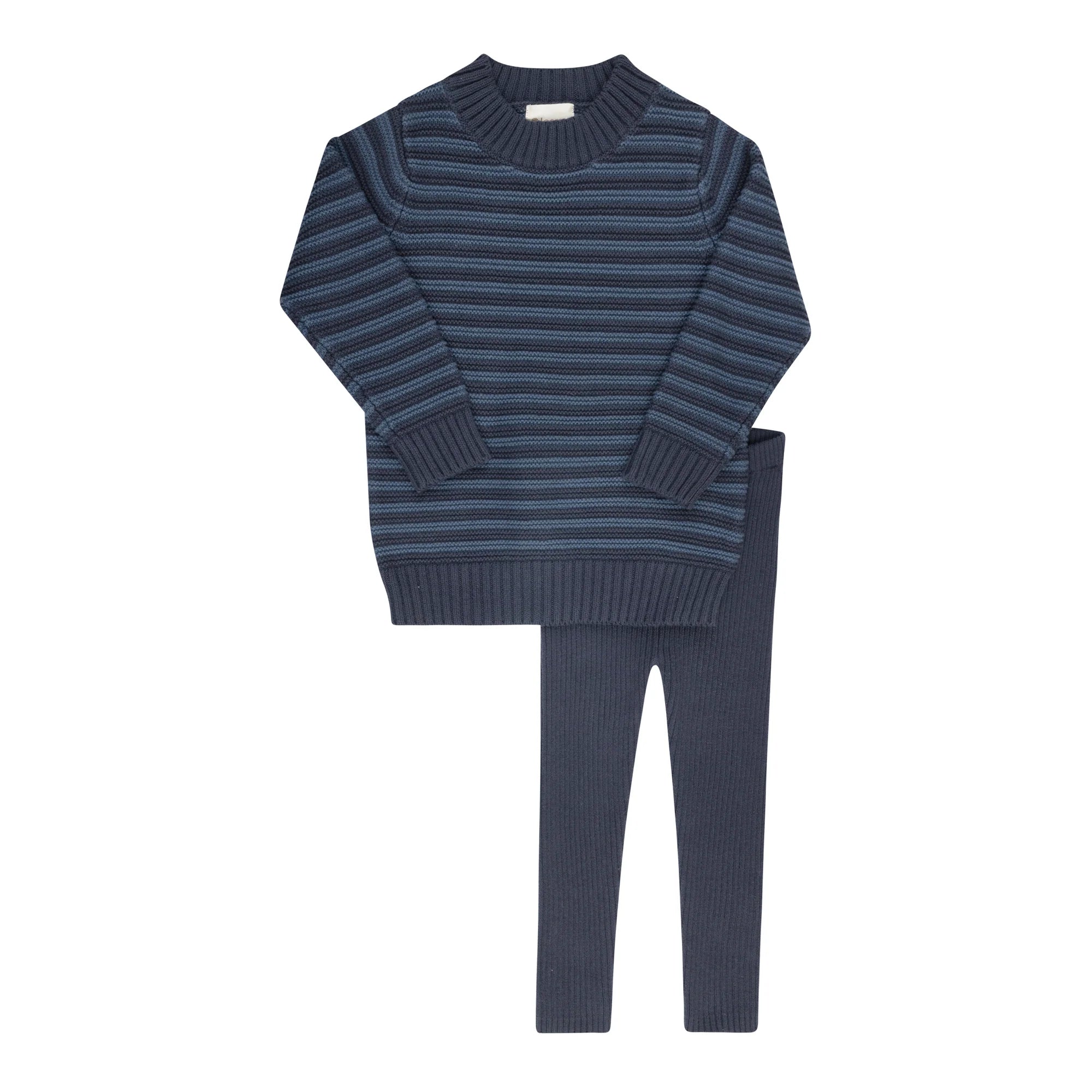 Embroidered Trim Knit Set