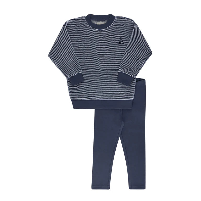 Velour stripe set