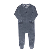 Velour stripe footie