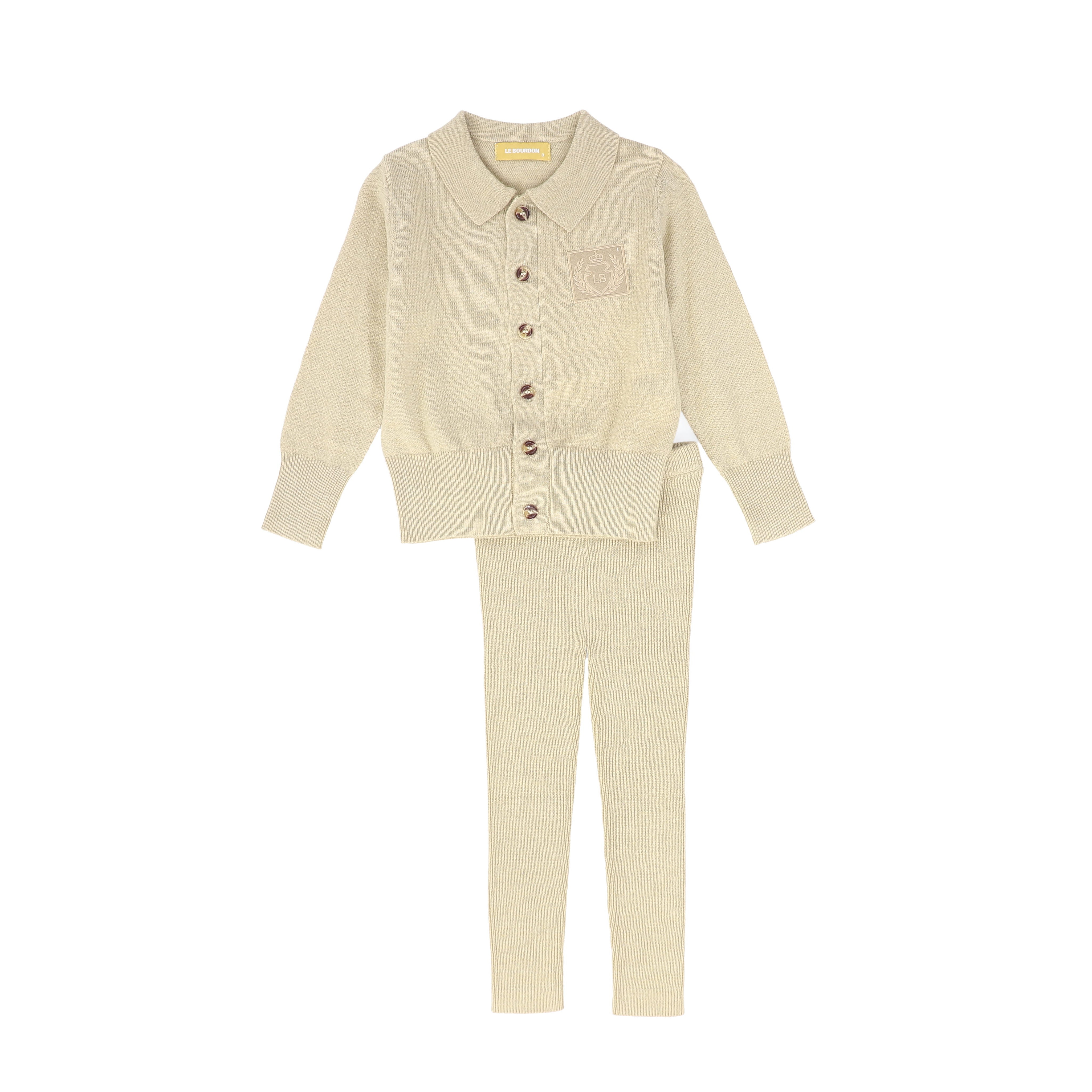 Logo Collared Cardigan Set