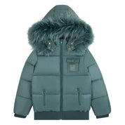 Leather Patch Sherpa Jacket