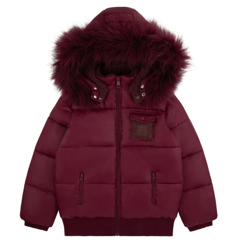 Leather Patch Sherpa Jacket