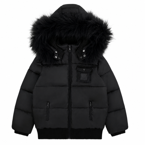 Leather Patch Black Jacket