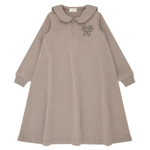 Sherpa Embroudery Taupe Dress