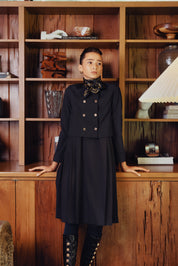 Double Breasted Jacket w/ Pleated Jumper