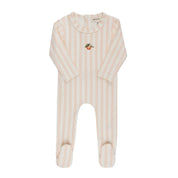 Peach Stripe Footie
