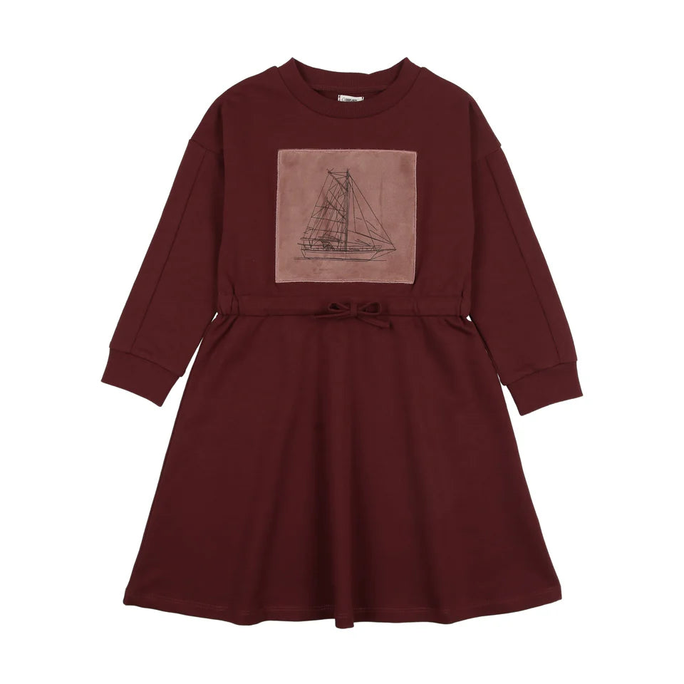 SAILOR VELOUR PATCH DRESS