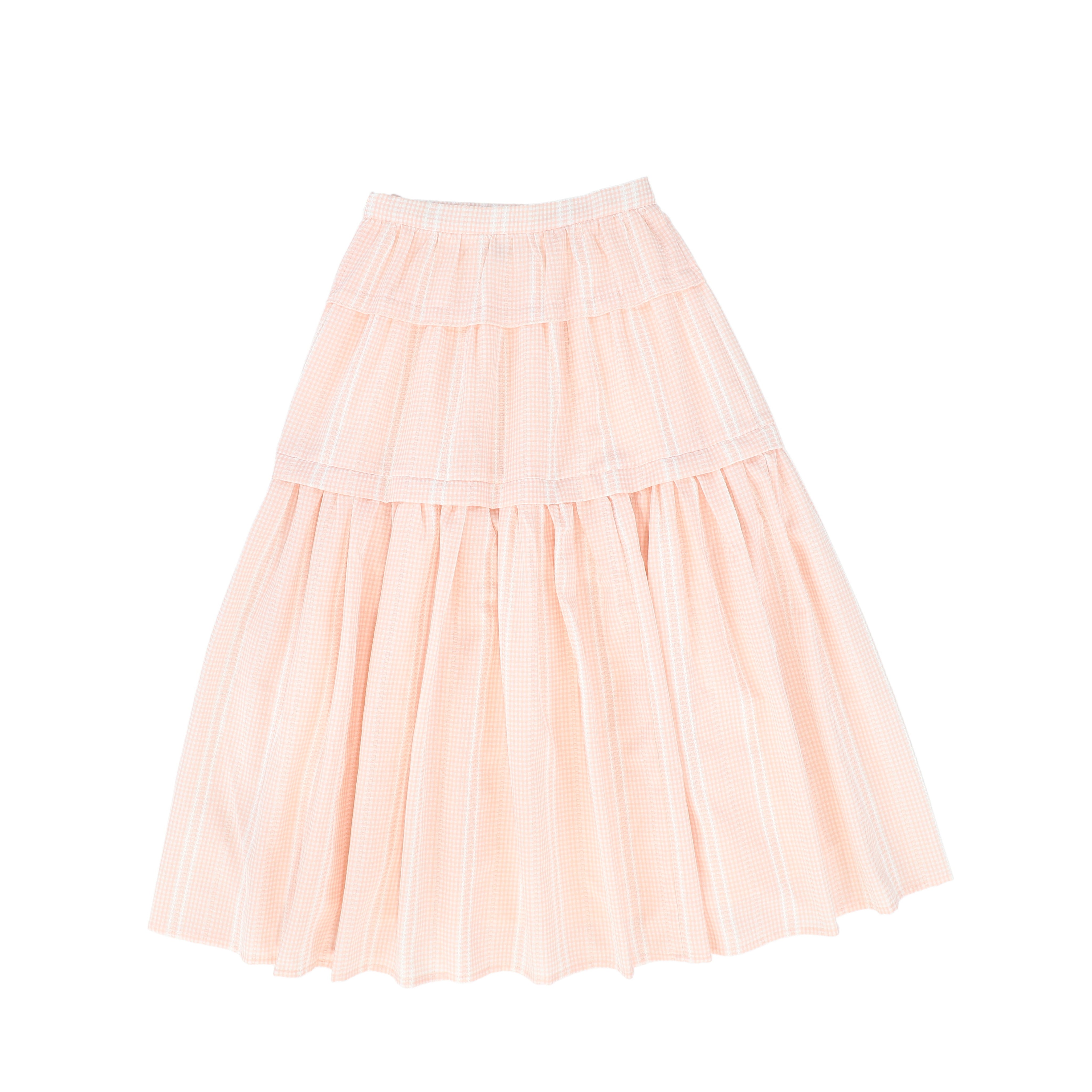 Checked tiered skirt