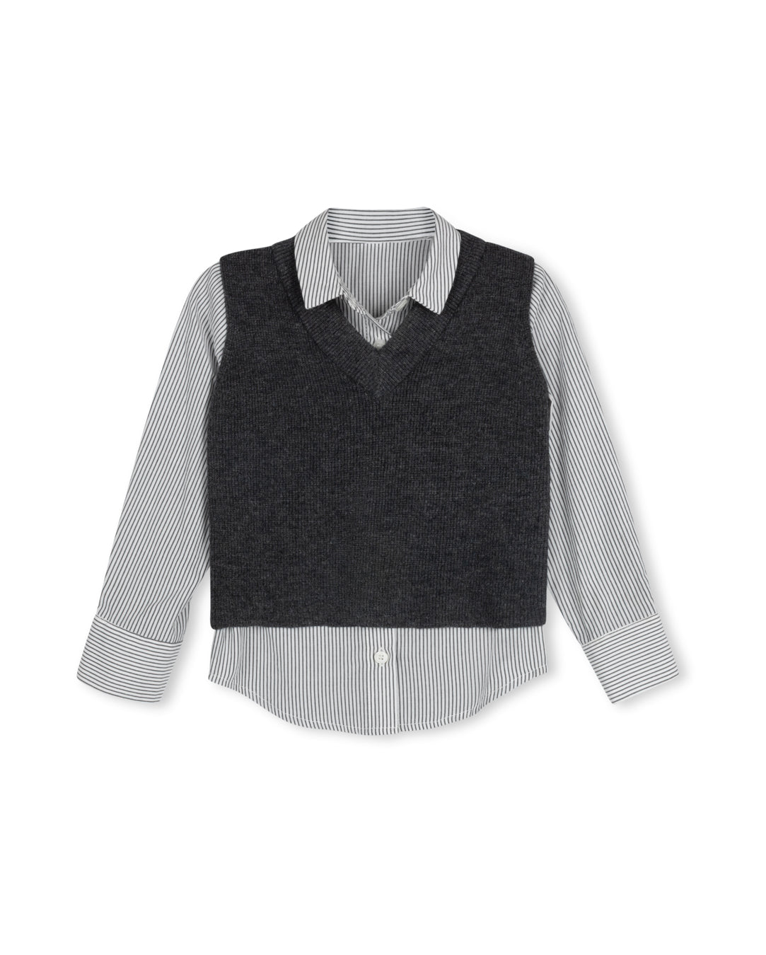 Pinstripe shirt and vest set