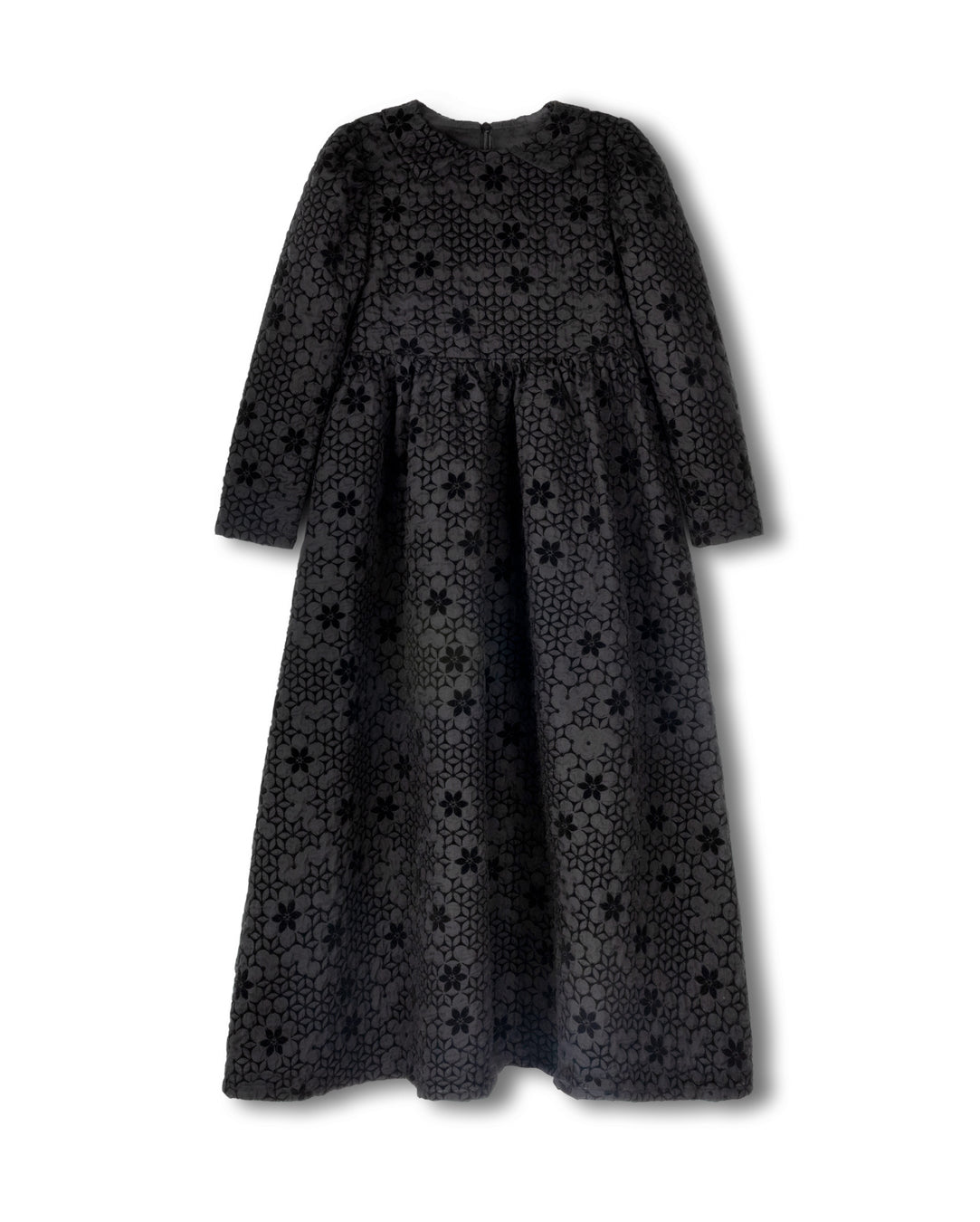 Textured floral tone on tone gown