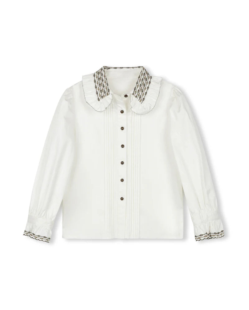 stare embroidered collar blouse