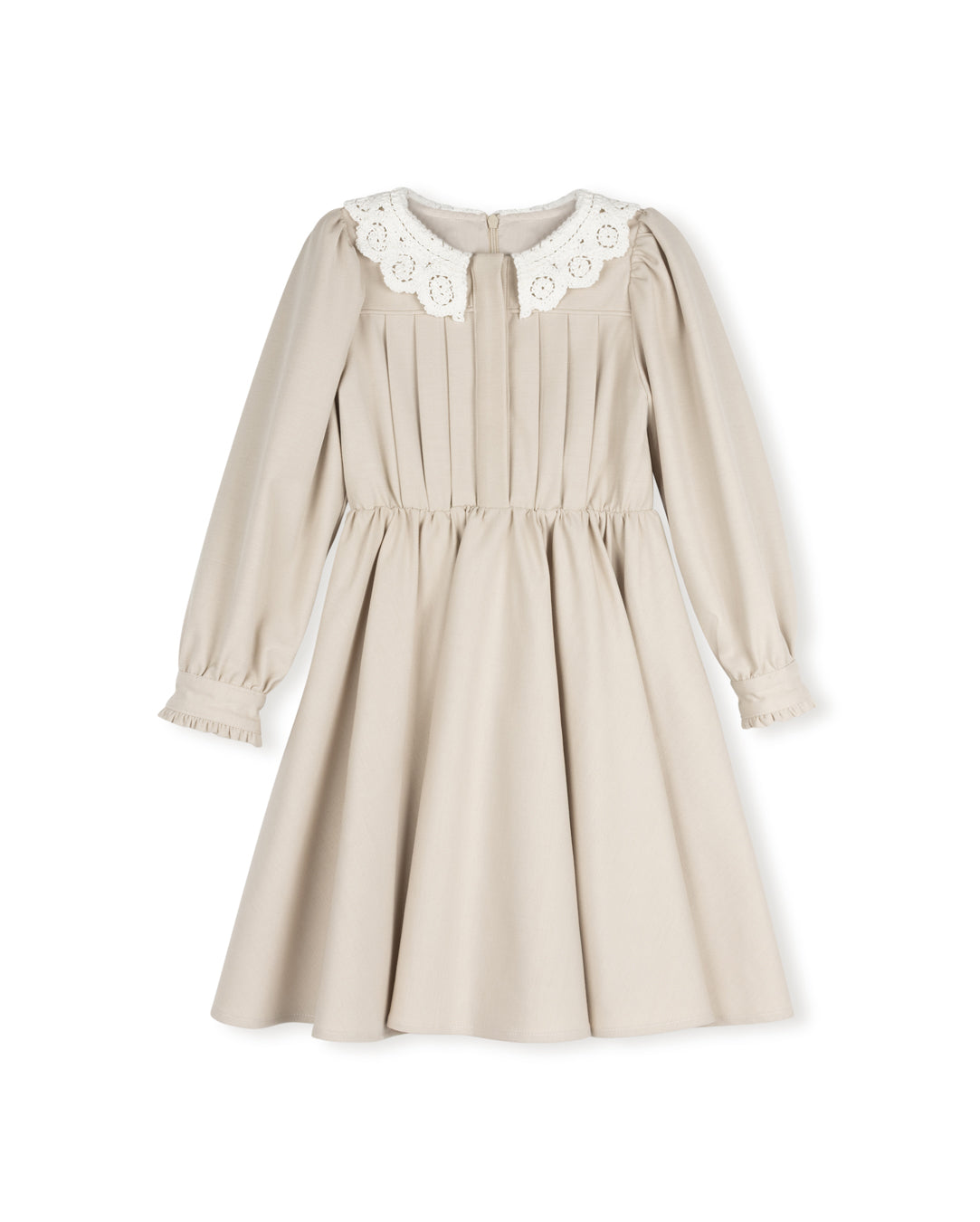 crochet collar detailed dress