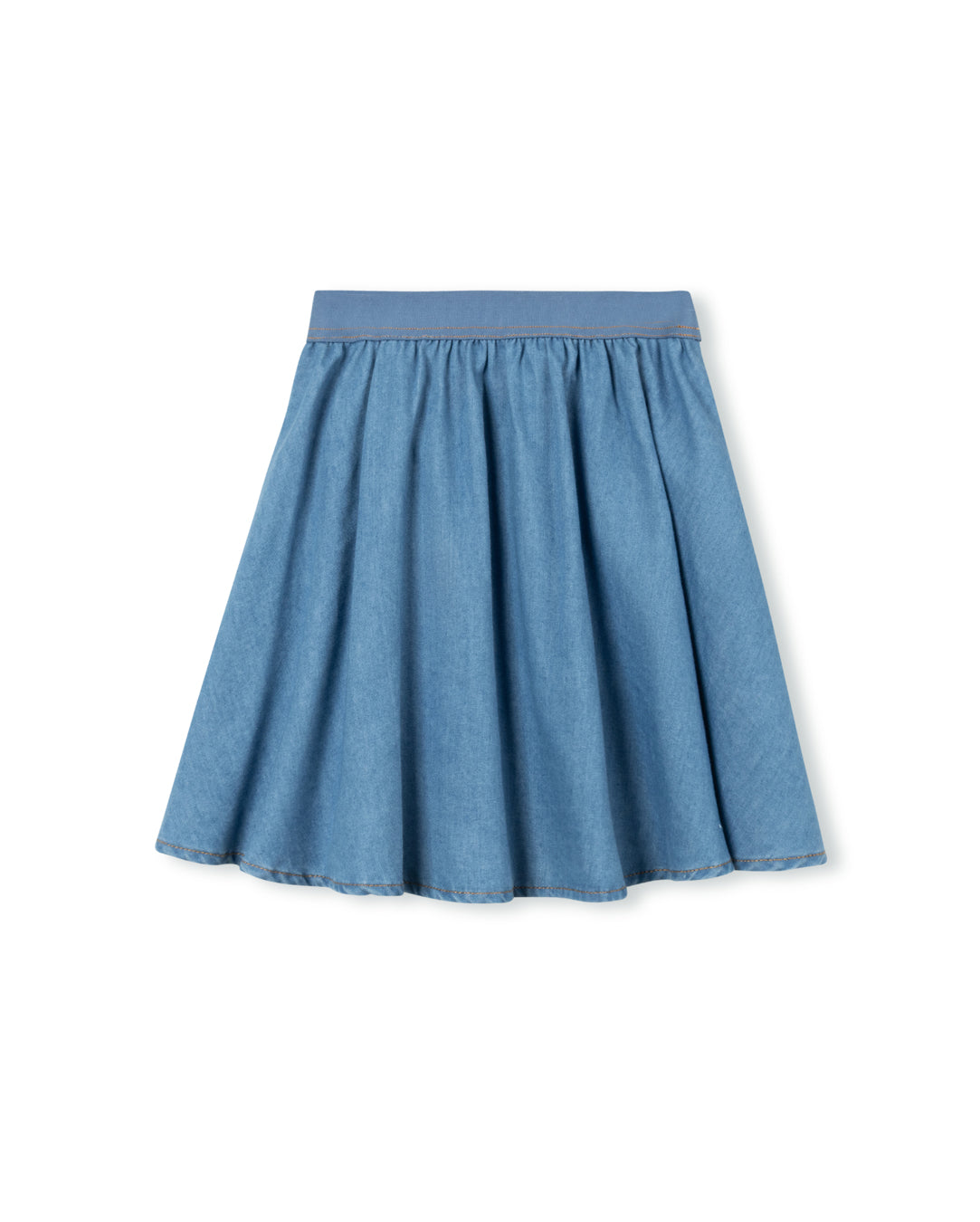 denim elastic waistband skirt