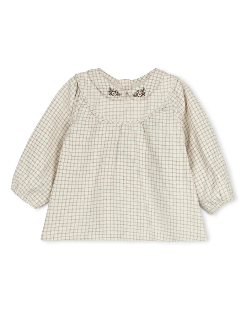 Carr girl plaid blouse