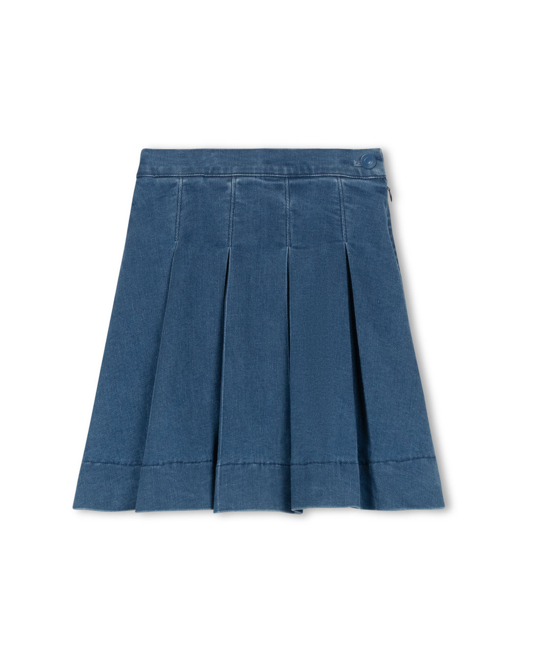 pleated button waist skirt