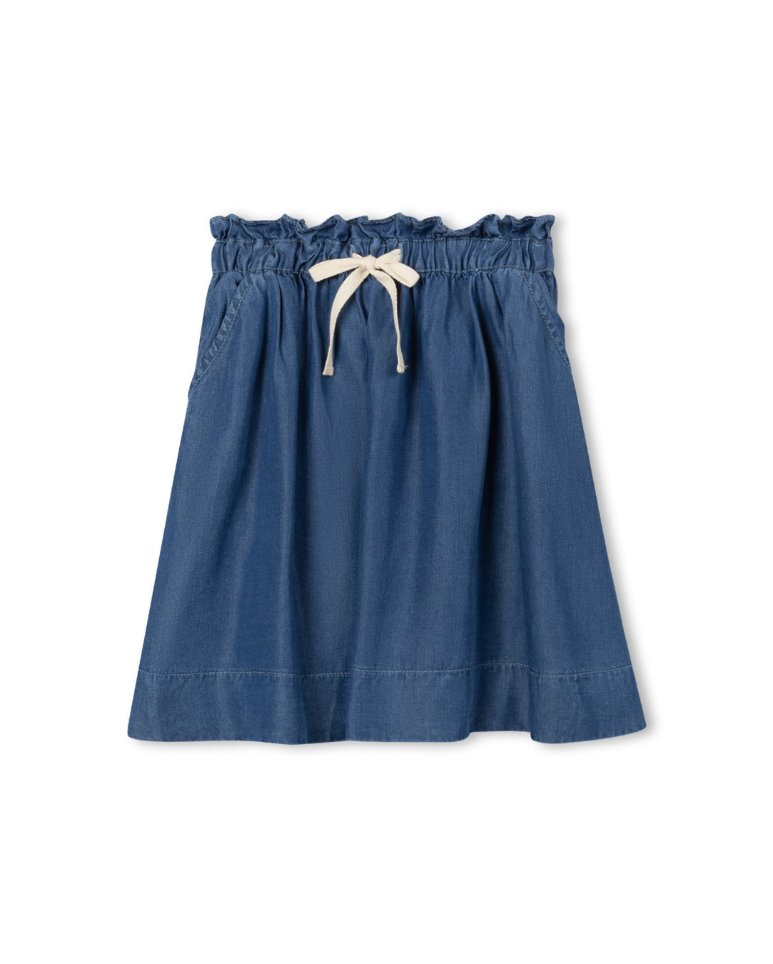 Flake Chambray drawstring skirt