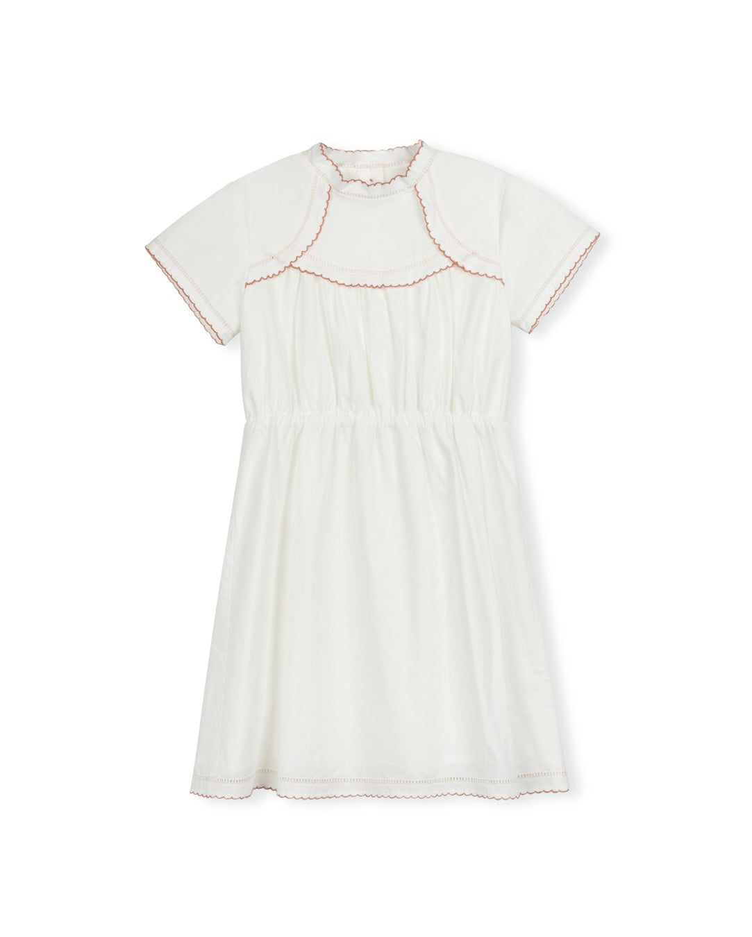 Tally Embroidered Scalloped Dress