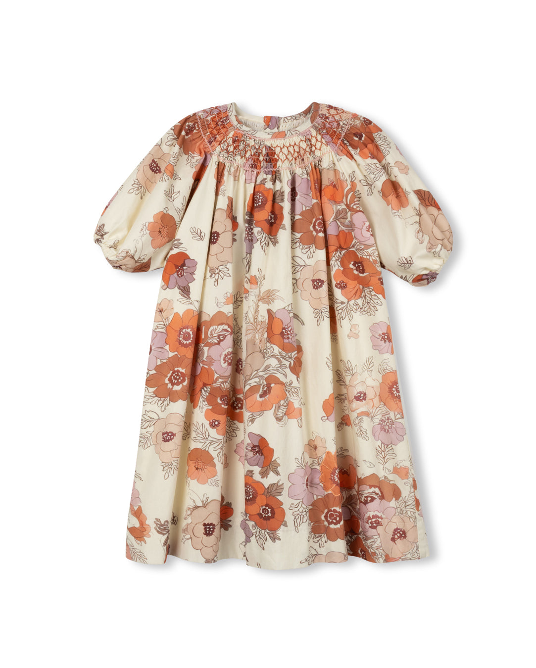ellis floral smocked neck dress