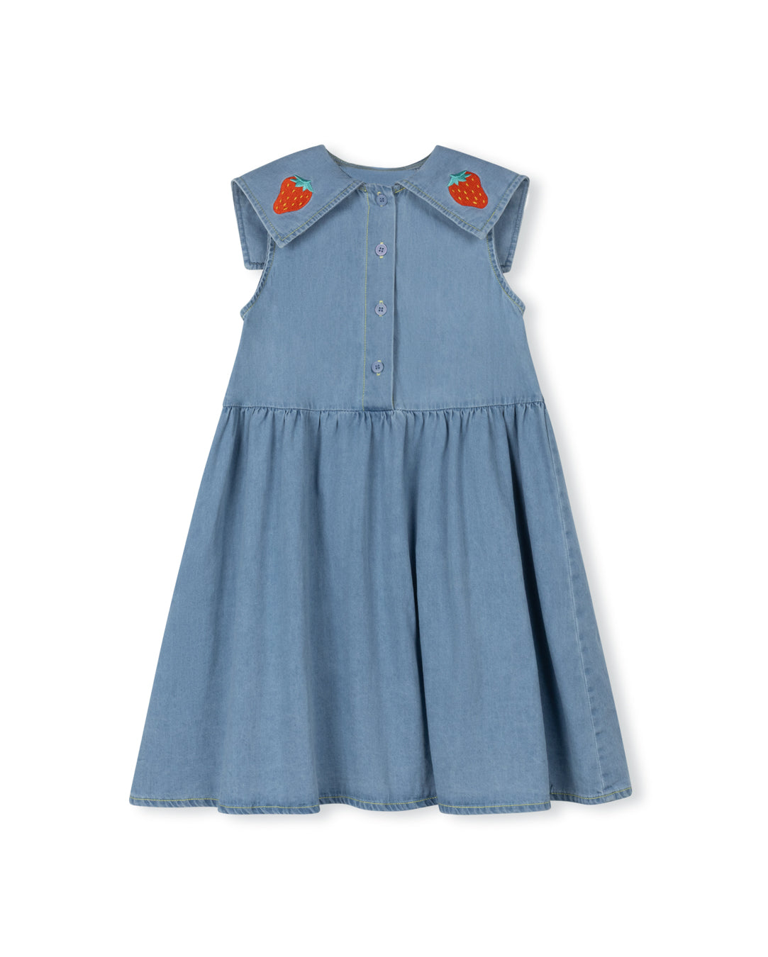 tate strawberry denim jumper