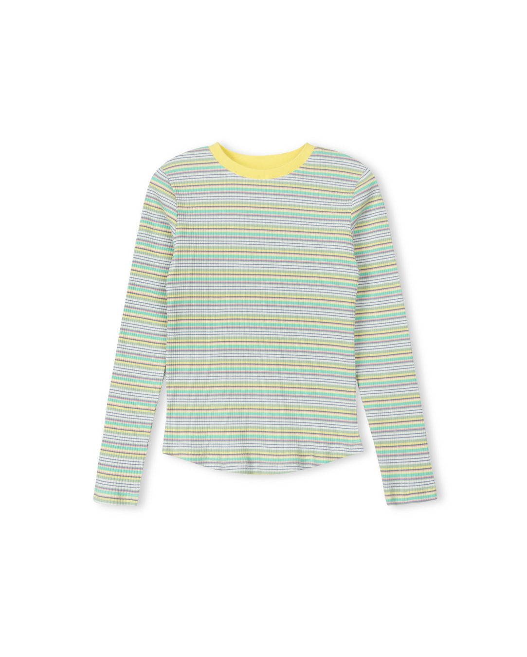 multi striped ribbed tee