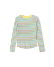 multi striped ribbed tee