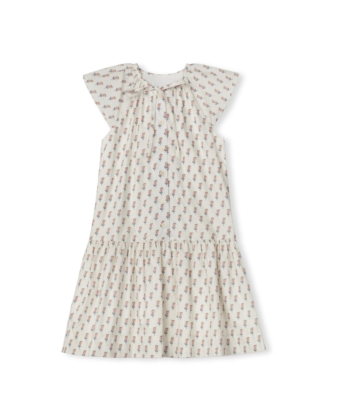 Rose printed bottom tier dress